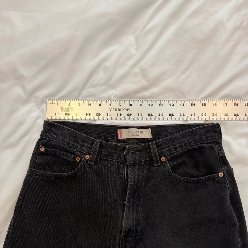 vtg Levis 505 Regular Fit Black Denim Jeans Mens 34x32 Straight Leg Cotton Pants
